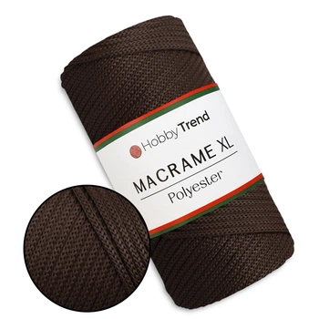Пряжа Hobby Trend Macrame XL, «Кора дуба» №210, поліефірний шнур для макраме 3 мм, 250 г/130 м, для в'язання сумок, кошиків та декору