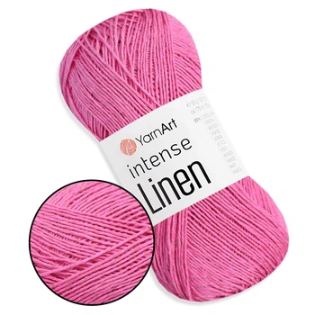 YarnArt Intense Linen Малина №4107 - летняя льняная пряжа, лен с лиоцелем, 50 г / 175 м, для летних топов и ажурных изделий