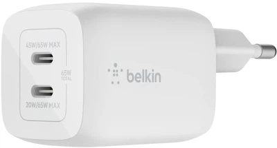 Ładowarka Belkin 65W PD PPS Dual USB-C GaN (WCH013VFWH)