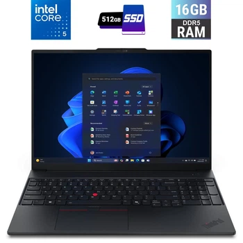 Ноутбук Lenovo ThinkPad E16 Gen 3 / 16" (1920x1200) IPS / Intel Core 5 210H (8 (12) ядер по 1.6 - 4.8 GHz) / 16 GB DDR5 / 512 GB SSD / Intel Graphics / WebCam - Б/В