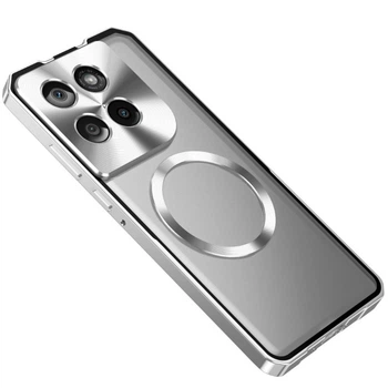 Чехол накладка Metal Glass Ring для Motorola Edge 70 Fusion с металлическим кольцом и дополнительной защитой на камеру silver