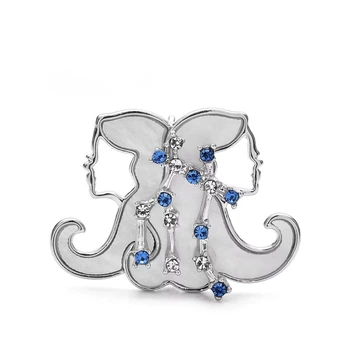 Брошь BROCHE Знаки Зодиака Близнецы серебристая BRBF115533