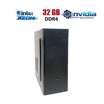 Рабочая станция Vinga CS115-450W Tower / 2x Intel Xeon E5-2660 v4 (14 (28) ядер по 2.0 - 3.2 GHz) / 32 GB DDR4 / 256 GB SSD NVMe / nVidia Quadro M2000, 4 GB GDDR5, 128-bit б/у