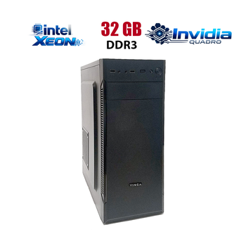Рабочая станция Vinga CS115-450W Tower / 2x Intel Xeon E5-2695 v2 (12 (24) ядер по 2.4 - 3.2 GHz) / 32 GB DDR3 / 256 GB SSD NVMe / nVidia Quadro P4000, 8 GB GDDR5, 256-bit б/у