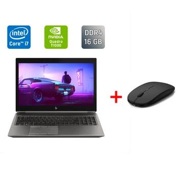 Ноутбук Б-класс HP zBook 15 G6 / 15.6" (1920x1080) IPS / Intel Core i7-9850H (6 (12) ядер по 2.6 - 4.6 GHz) / 16 GB DDR4 / 256 GB SSD / nVidia Quadro T1000, 4 GB GDDR5, 128-bit / TouchID / WebCam б/у+Подарок Беспроводная мышь USB