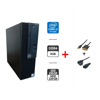 Комп'ютер Dell OptiPlex 3050 SFF / Intel Core i5-7400 (4 ядра по 3.0 - 3.5 GHz) / 8 GB DDR4 / 256 GB SSD + 320 GB HDD / Intel HD Graphics 630 / DVD-ROM / Windows 11 Pro б/в