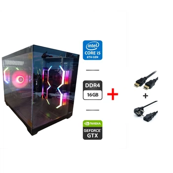 Игровой ПК 1stPlayer BV6 Tower / Intel Core i5-8400 (6 ядер по 2.8 - 4.0 GHz) / 16 GB DDR4 / 256 GB SSD M.2 + 512 GB SSD / nVidia GeForce GTX 1660 Super, 6 GB GDDR6, 192-bit / 500W / Windows 11 Pro б/у