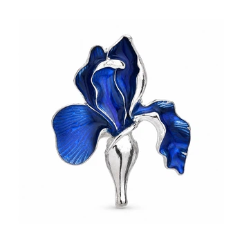 Брошь BROCHE Цветок Ирис синий BRBF115532