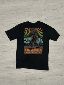 Чоловіча футболка Columbia легка літня бавовна спортивна на кожен день з принтом чорний М