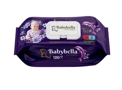 Влажные детские салфетки Babylbella "Super Soft" с клапаном, без алкоголя и парабенов, 120 шт.