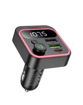 Автомобільний FM-трансмітер Hoco E85 Tiger car BT FM transmitter 2хUSB/Type-C 20W/3A Black