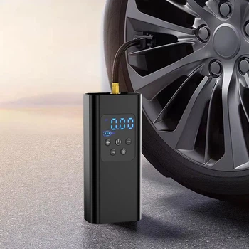 Компресор автомобільний портативний акумуляторний з USB і LED-дисплеєм 6000 мА·год