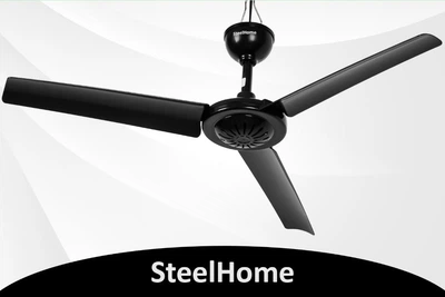 Потолочный вентилятор SteelHome 70 см 16 Вт 275 об/мин с таймером и пультом ДУ Черный