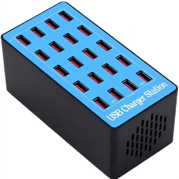Мультизарядное устройство на 20 USB портов Addap MCS-A5+, док-станция, 100W, blue (7378)