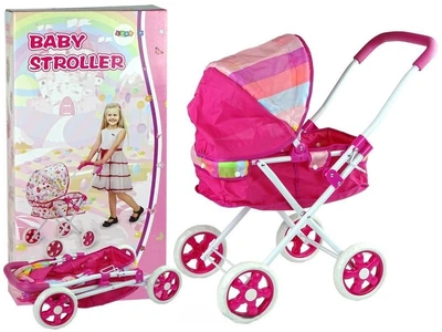 Візок для ляльки Lean Toys з капюшоном Рожевий 9420 (5904204754361)