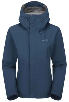 Мембранна куртка жіноча Rab Downpour Jacket Wmns, Tempest Blue, 14