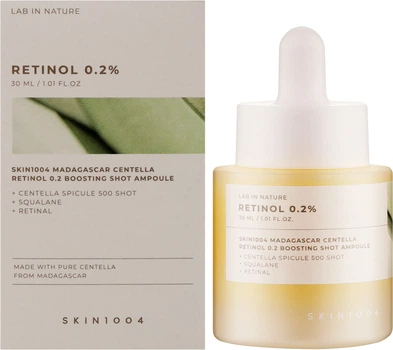 Антивікова ампула для обличчя SKIN1004 Madagascar Centella Retinol 0.2 Boosting Shot Ampoule з вітаміном А та мікроголками 30 мл (8809913832515)