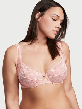 Бюстгальтер с косточками кружевной Victoria's Secret 673087925 34C Розовый (1159863731)