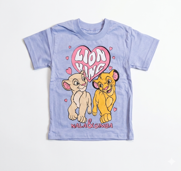 Дитяча футболка "Simba та Nala" Лавандовий (розмір 98-104см)