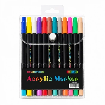 Акварельные маркеры акриловые пигментные фломастеры художественные Acrylic marker 24 шт 24 цвета
