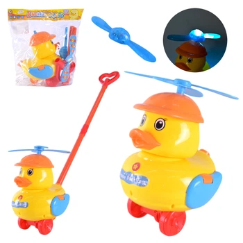 Игрушка каталочка Утка со светом на палочке, 691-1