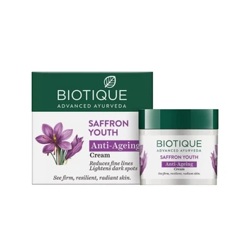 Биотик крем с шафраном омолаживающий 50 мл осветляет и подтягивает кожу Biotique Saffron Youth Cream