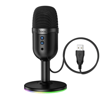 Микрофон настольный HOCO L25 Bright (USB-A) Black (6942007673792)