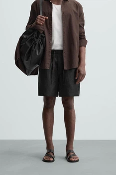 Шорти зі 100% льону Zara чорний 5070/118/800 M