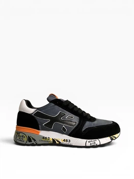 Мужские кроссовки повседневные Premiata Mick Black Orange 44 (28,0 см) Черный