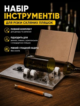 Набір інструментів для різання скляних пляшок роликовий склоріз повний комплект для DIY декору та ремесел
