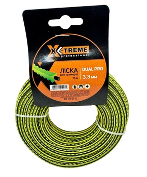 Волосінь для мотокоси X-TREME DUAL PRO 3,3 мм × 15 м квадрат зубчастий армований