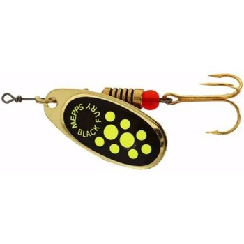 Блесна Mepps Black Fury №4 8.0g Gold Chartreuse Dot