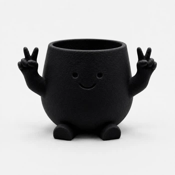 Кашпо 3D More Оптимист 12.8x9.9x8.4 см 250 мл Черный