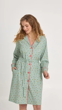 Халат женский на пуговицах Ellen Green Meadow Lgk 216/00/02 2XL зеленый
