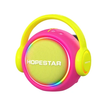Колонка HOPESTAR S20 RGB с 2-мя микрофонами 30W, 3600mAh (21,0*20,0*11,0 см) Розовый 65855-3