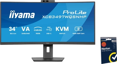 Монітор 34" iiyama ProLite XCB3497WQSNPH-B1 + Norton Small Business card 250G PL