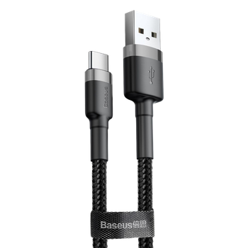 Кабель Baseus Cafule Type-C 3A (2m) Gray/Black
