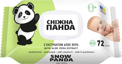 Влажные салфетки Сніжна панда Алоэ для младенцев без аромата 72 шт (4820183970442)