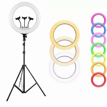 Кольцевая лампа RGB LED 45 см для фото и видео с регулировкой яркости и цветовой температуры