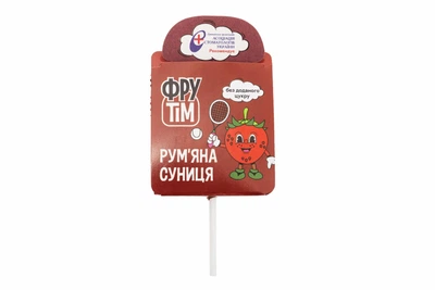 Натуральни льодяники на паличці "ФРУТІМ" зі смаком "Суниця" 10 г.*20 шт.