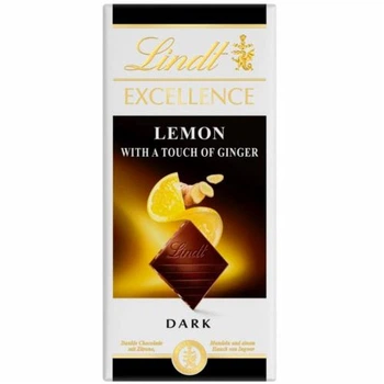 Шоколад чорний Lindt Excellence Lemon & Ginger (лимон та імбир) - 100 g