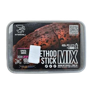 Прикорм для риболовлі Interkrill Пеллетс "METHOD/STICK MIX", 400 г + (Ліквід Криль-Аміно, 50г),PLS-003