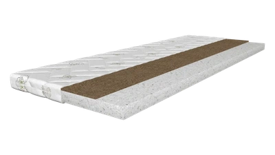 Дитячий матрац безпружинний GRANDOX Baloo Кокос Білий (Висота 5, 8 см) 60x120 см