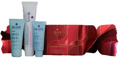 Zestaw do pielęgnacji twarzy Rilastil Krem-żel nawilżający Aqua Intense 40 ml + Środek do mycia twarzy Aqua 15 ml + Maska nawilżająca Aqua 15 ml (8428749994701)