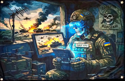 Банер Пілот FPV "Смерть ворогам" 900х600 мм SBP-07 o/s, кольоровий