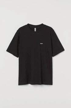 Футболка з бавовни H&M 975586001c63 XXS чорна (100013632)