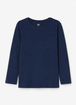Лонгслів з бавовни H&M 503569001c66 134-140см темно-синій (100013079)
