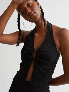Топ із відкритою спиною H&M 1056206003c63 L чорний (100011466)