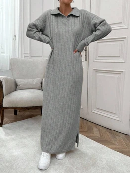 Платье-свитер Shein sz2407044421144187 one-size серое (100012306)