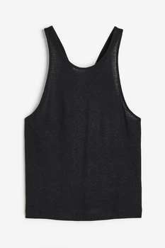 Майка у складі з льоном H&M 1182592001c63 L чорна (100011569)